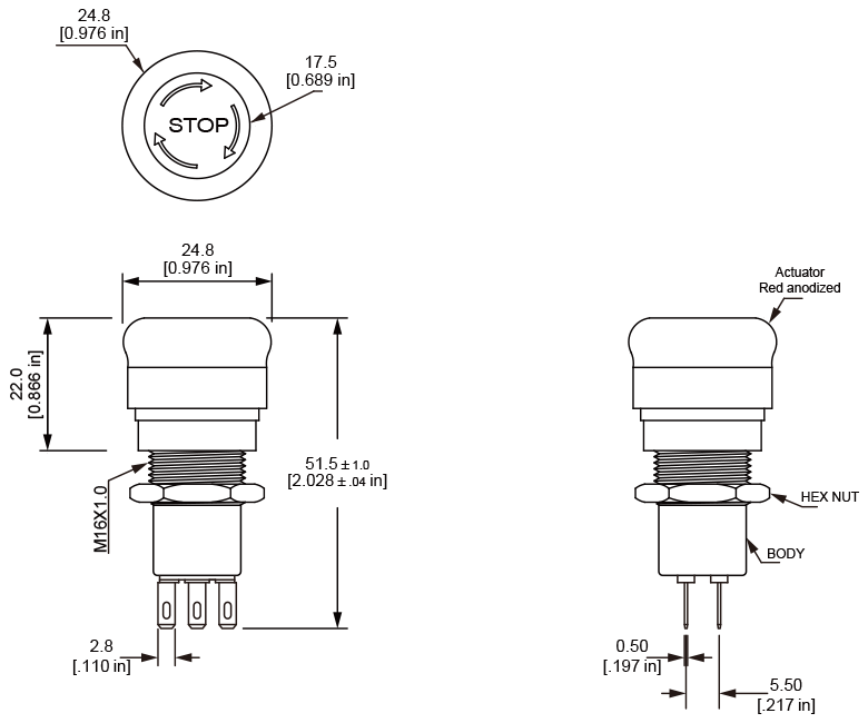 ES16 Dimensions