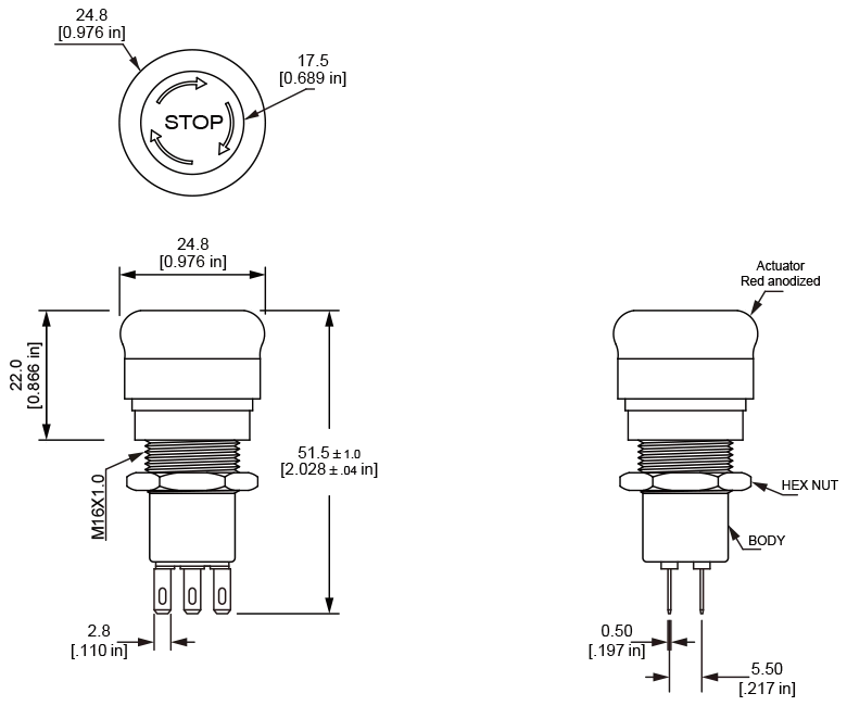 ES16 Dimensions