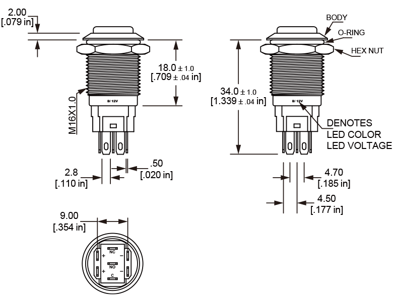 L16T Dimensions