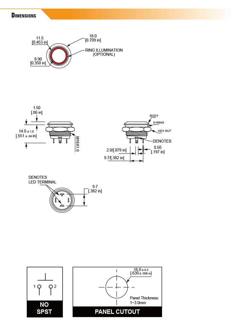 L16U Dimensions