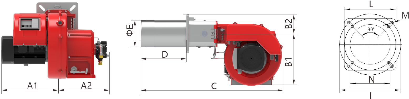 BTN210-250LR LC LE Series Dimension Drawing