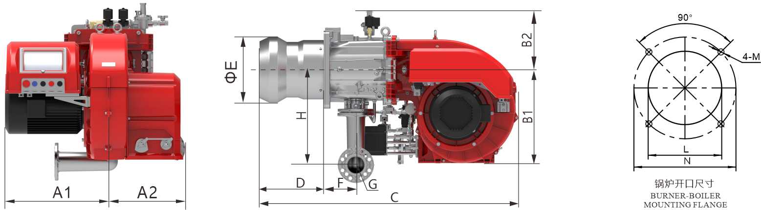 BTN350-450GHAC GHAE Series Dimension Drawing