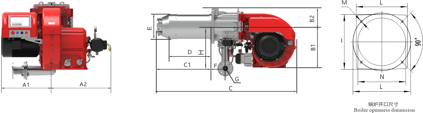 BTN350-650GLE BLU Series Dimension Drawing