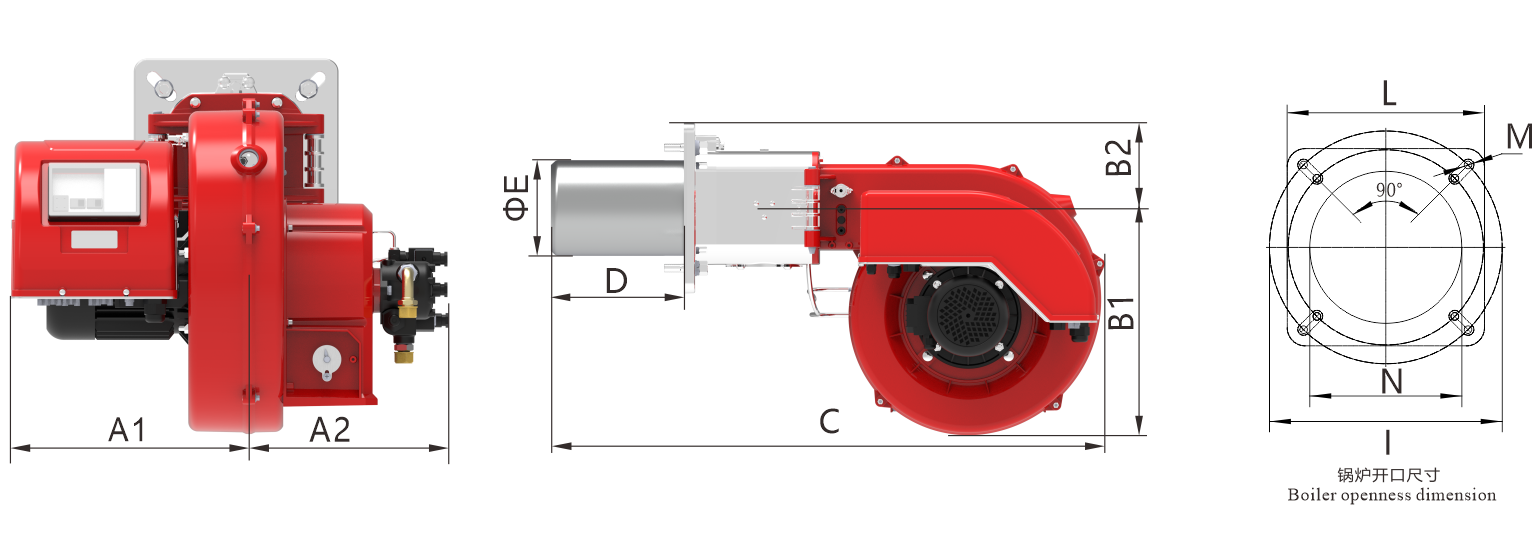 BTN85-150LR Series Dimension Drawing