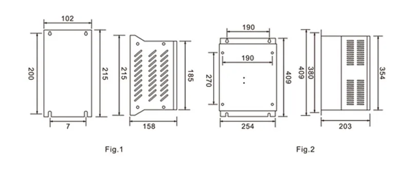 DBU braking unit outline and mounting dimensions.