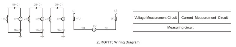 Soft starter control and current-measurement circuit diagram.