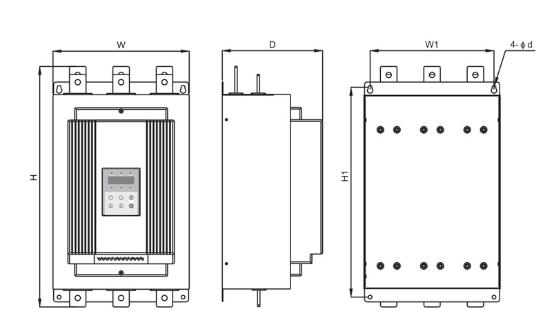 ZJR2 outline and mounting dimensions for the higher-power range.