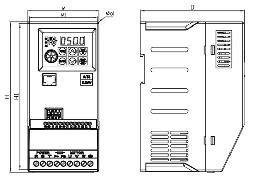 ZVF510 outline and mounting dimensions