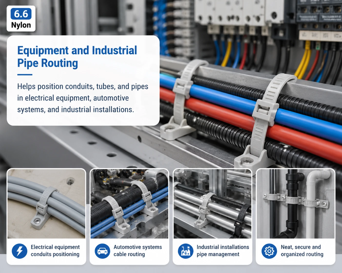 Tube holders along equipment pipe routes