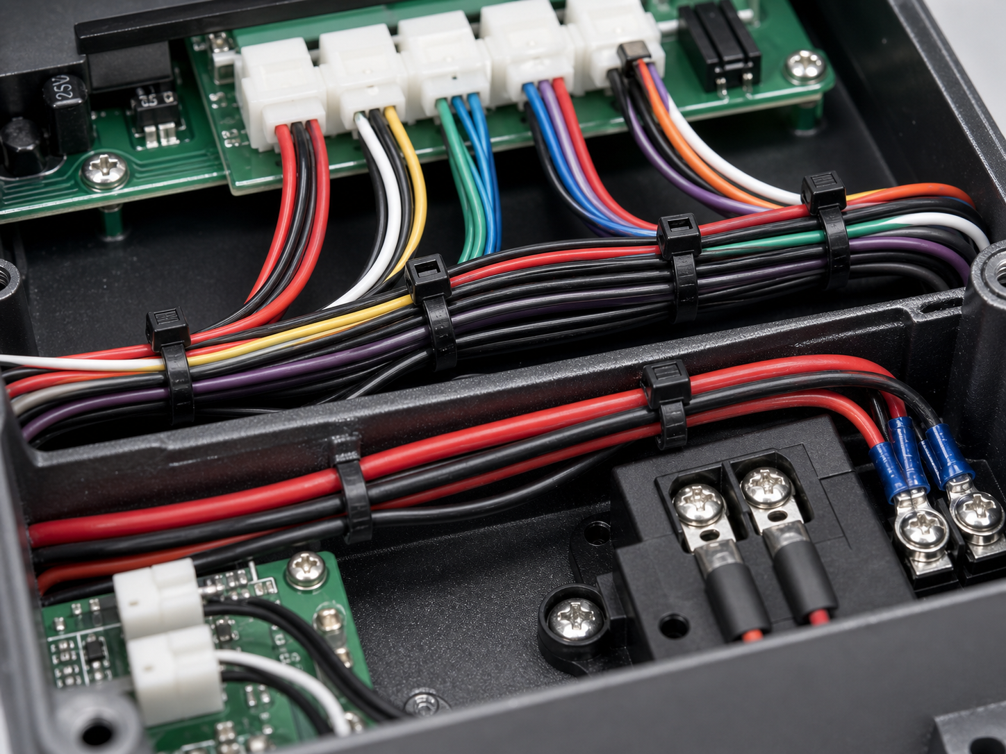 Small wire bundles inside an electronic assembly