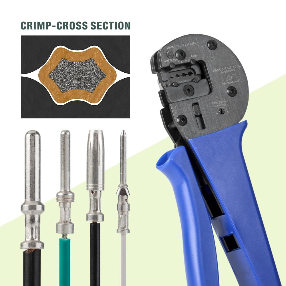 A0540HX crimp cross section and contact examples