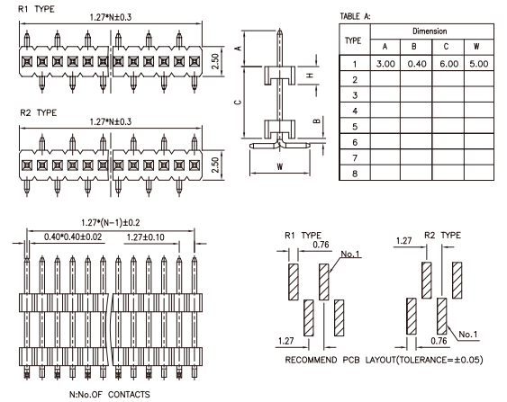 PH419E spacer dimensions and alternating pad layouts