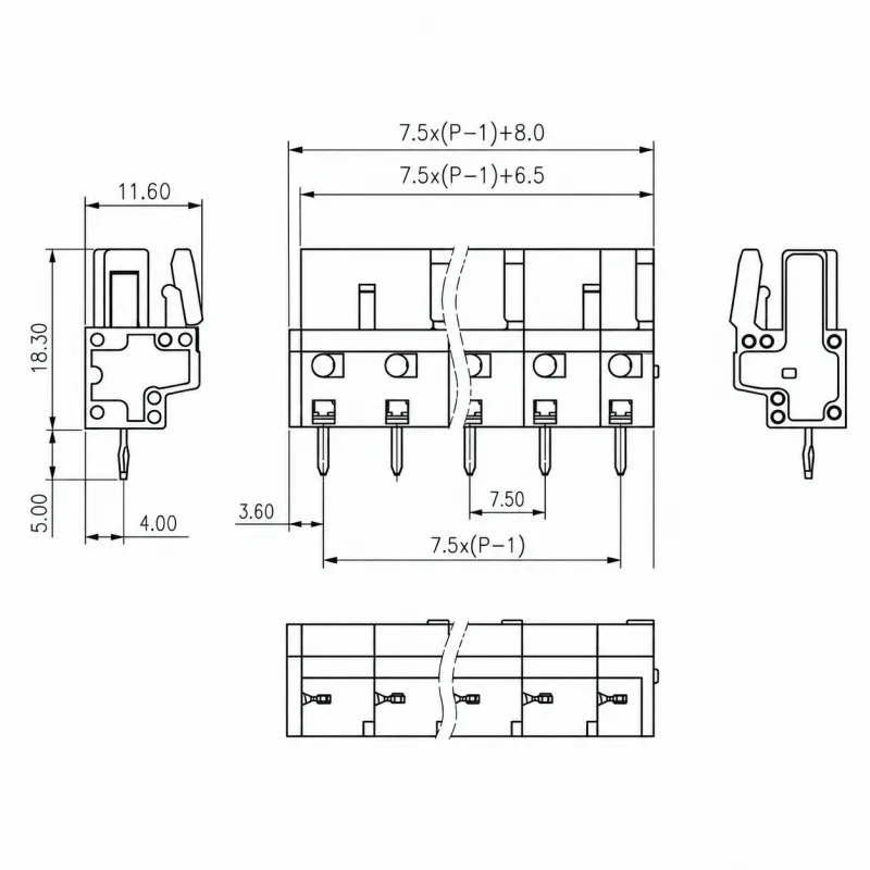 TB460-8B/7.5 dimensions