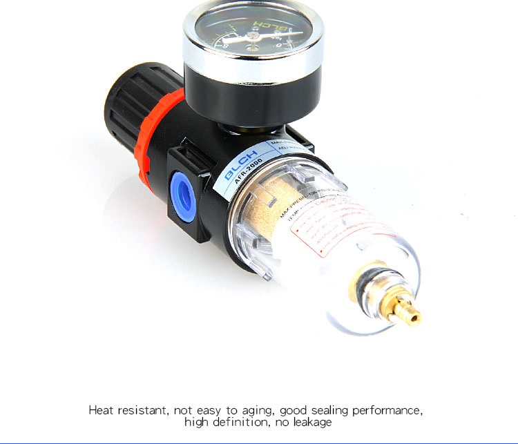 AFR2000 filter-regulator showing gauge, bowl and bottom drain