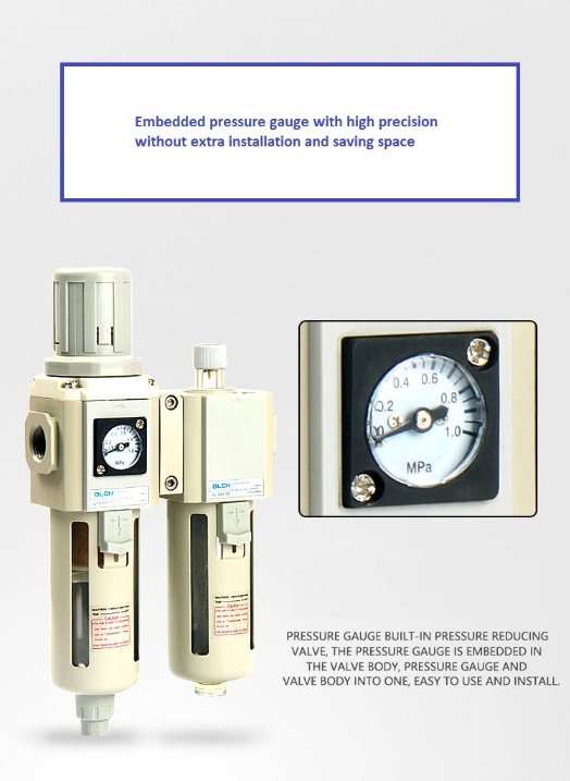 GFC combination with built-in pressure gauge