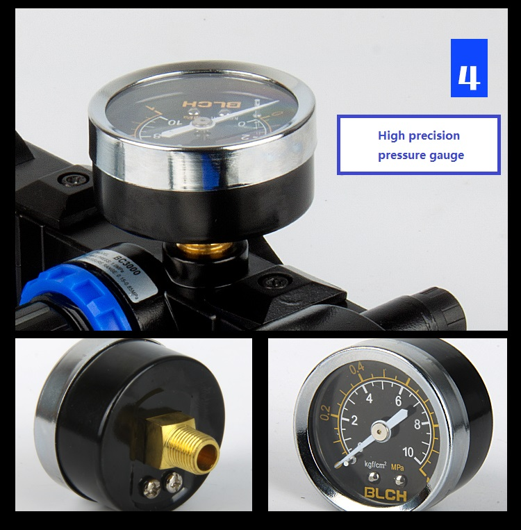 BC pressure gauge and rear connection