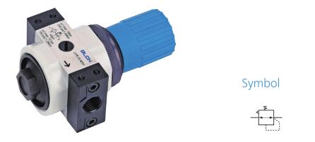 LR air regulator body and pressure regulator circuit symbol