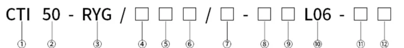 CTI50 twelve-field ordering layout