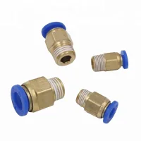 PC brass straight fittings and male threads