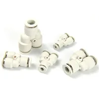 White equal Y fittings