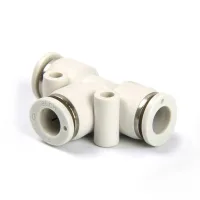 White PE equal tube tee