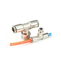 Full-metal male branch tees with connected tubes