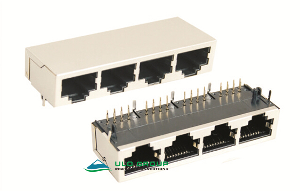 PJ517 Shielded Four Port PCB Jack