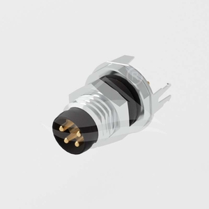 M8 Shielded Male Straight PCB Receptacle