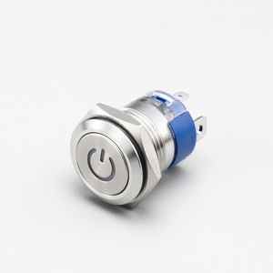 16mm Low Profile High Current Anti-Vandal Switch (Screw Terminal, Symbol Illumination)