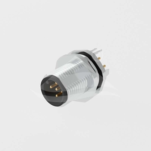 M12 Shielded Front Male PCB Receptacle