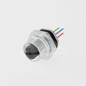 M12 Rear Female Wire Lead Receptacle