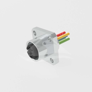 M12 Flange Female Wire Lead Receptacle
